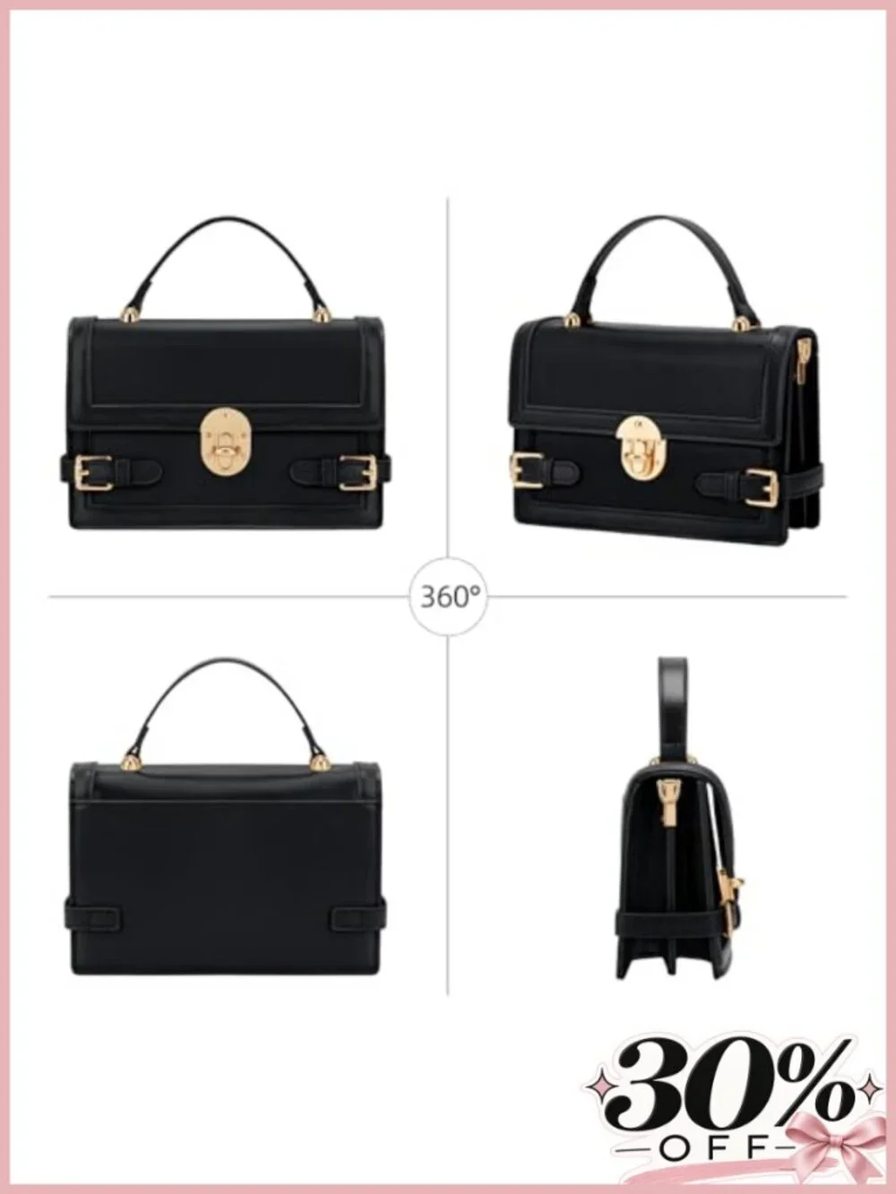 Faux Leather Crossbody Bag Convertible Clutch Travel Purse